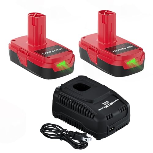 TURPOW 2Pack 3.5Ah C3 Replacement Battery for Craftsman 19.2 Volt Battery XCP 130279005 1323903 130211004 11045 with Craftsman 19.2V Battery Charger