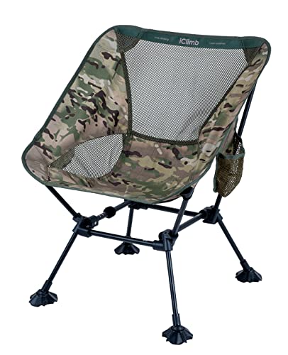 iClimb Ultralight Compact Camping Folding Beach Chair with Anti-Sinking Large Feet