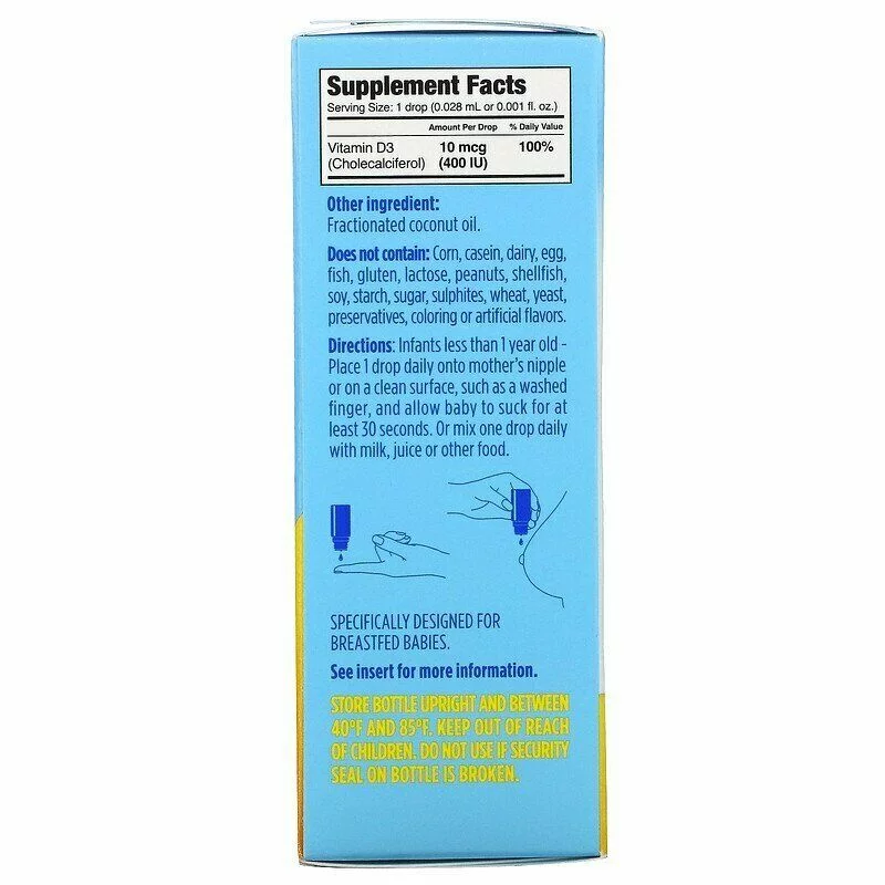 Ddrops Baby Liquid Vitamin D3 400 IU 2.50 mL (90 drops) (Pack of 2)