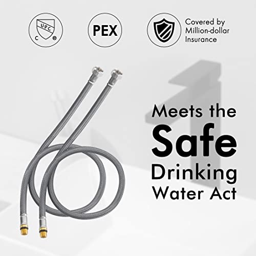 KES Vessel Sink Faucet, Black Bathroom Faucets, Tall Bathroom Faucets with Sink Drain with Overflow, L3156BLFF12-BK-C1