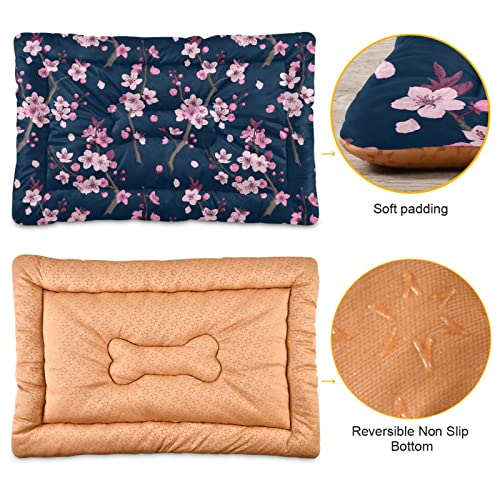 Christmas Patch Pet Bed Pad Soft Dog Bed Mat with Anti-Slip Bottom, Machine Washable Crate Pad Mattress for Dog Sleeping- 24 * 18inches