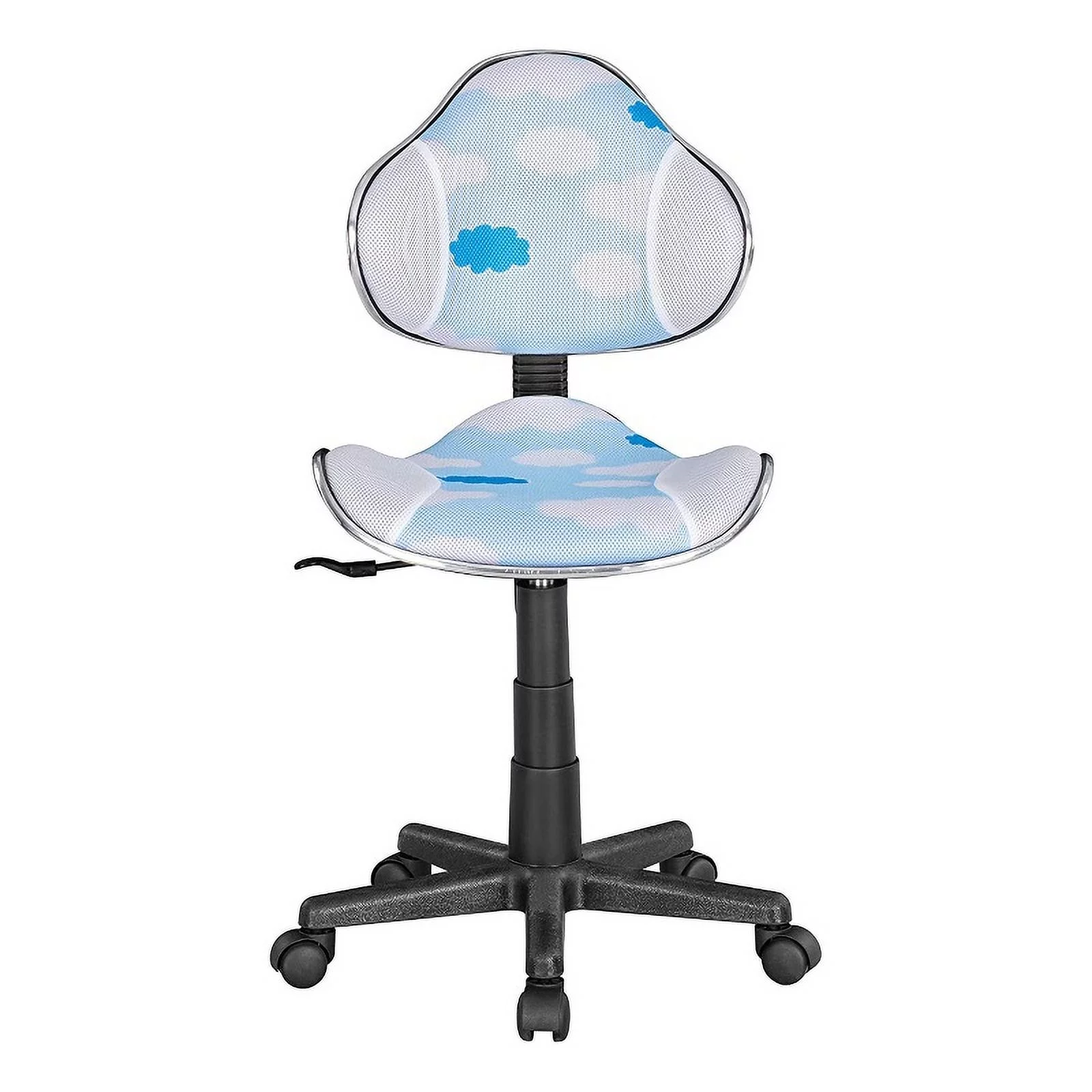 JJS Low Back Metal Computer Executive Chair with Large Base and Pads in White