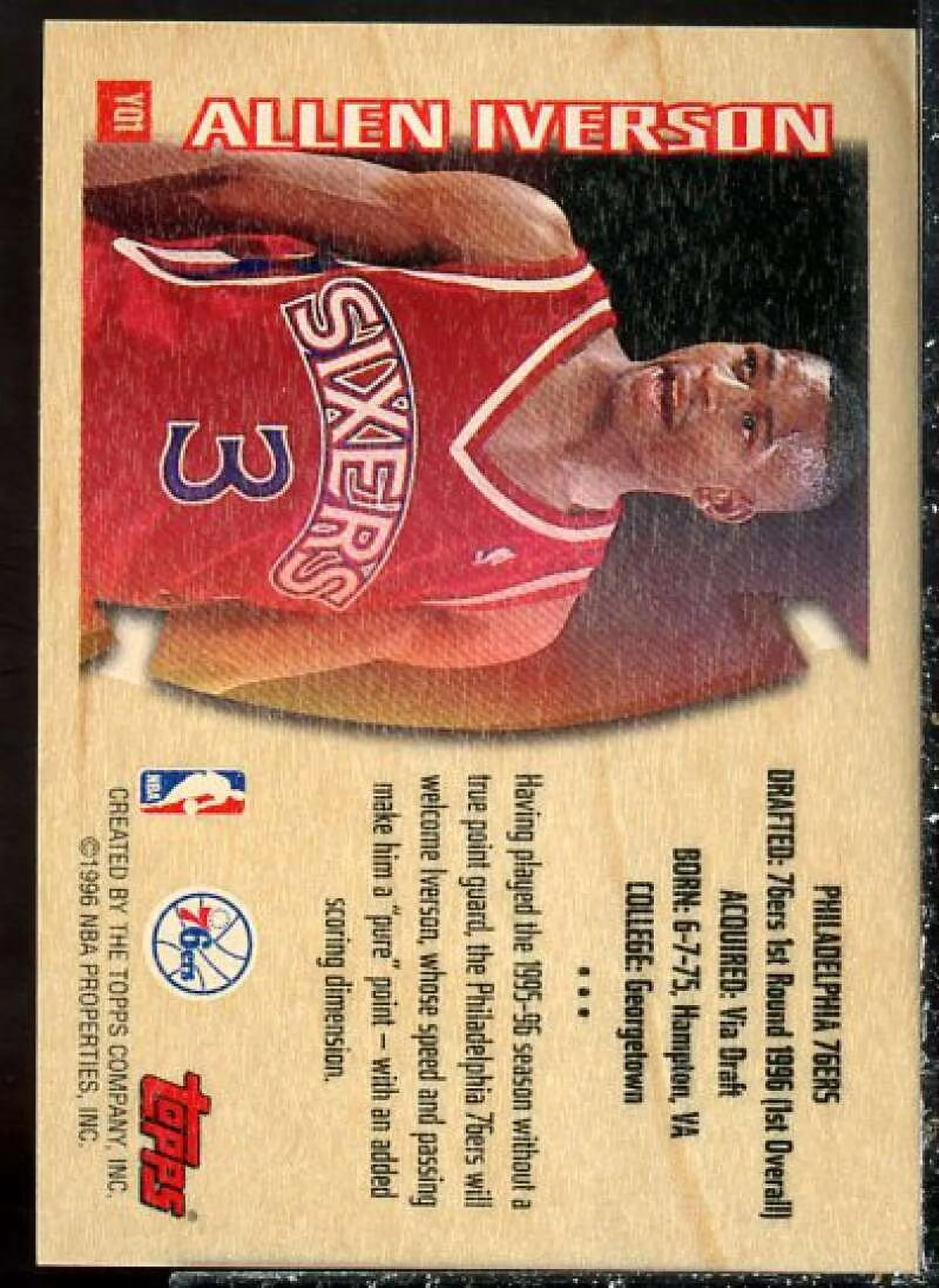 Allen Iverson Card 1996-97 Topps Youthquake #YQ1