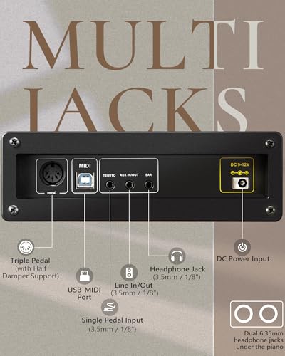 AKLOT Touchscreen Weighted Keyboard Piano: 88-Key Graded Hammer Action Digital Piano, Handcrafted Round-Edged Design, Triple Pedal, Stand, USB-MIDI, Headphone, Beginner Lesson Book (AUR-LS01 Walnut)