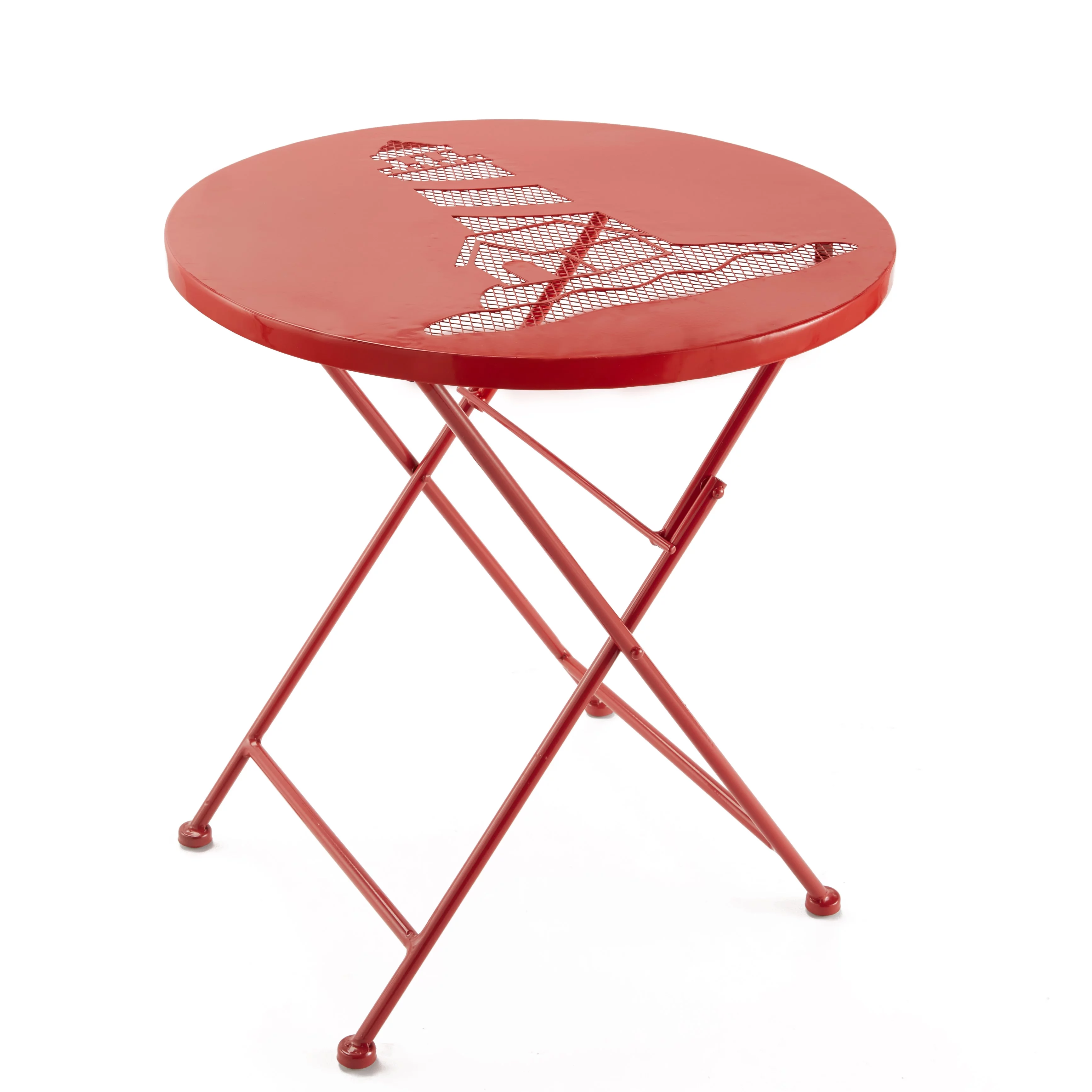 Nautical Folding Table - Small Outdoor Accent Table for Garden Décor - Lighthouse