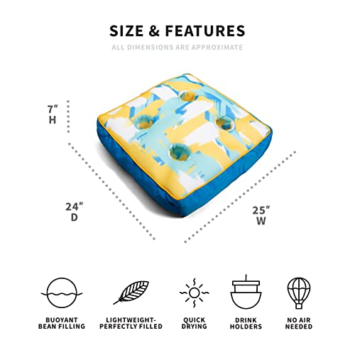 Big Joe Captain's Float No Inflation Needed Pool Lounger, Double Sided Mesh, Quick Draining Fabric