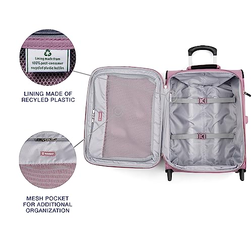 Travelpro Maxlite 5 Softside Expandable Upright 2 Wheel Carry on Luggage, Lightweight Suitcase, Men and Women, Burgundy, Carry On 22-Inch