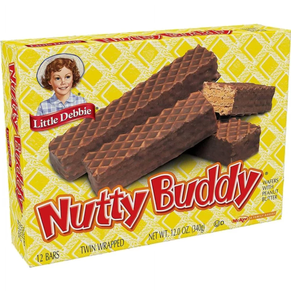 Little Debbie Nutty Buddy Peanut Butter Wafer Bars, (12-Boxes)