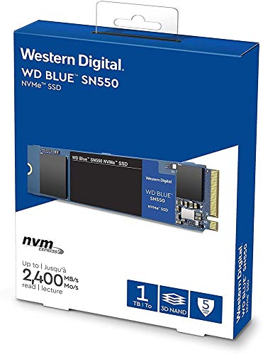 Western Digital 500GB WD Blue SN550 NVMe Internal SSD - Gen3 x4 PCIe 8Gb/s, M.2 2280, 3D NAND, Up to 2,400 MB/s - WDS500G2B0C