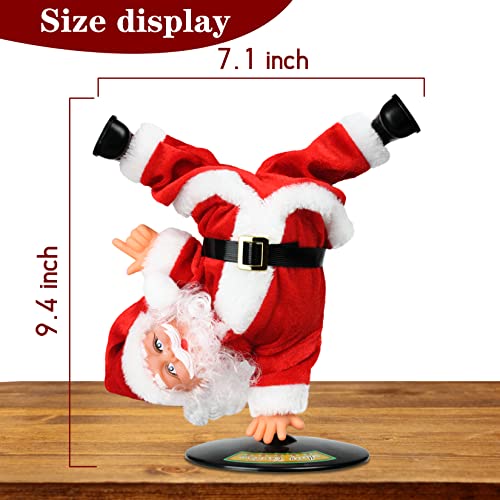 Inverted Rotating Dancing and Singing Santa Claus Plush Toy,Electric Santa Animated Christmas Decorations for Kids