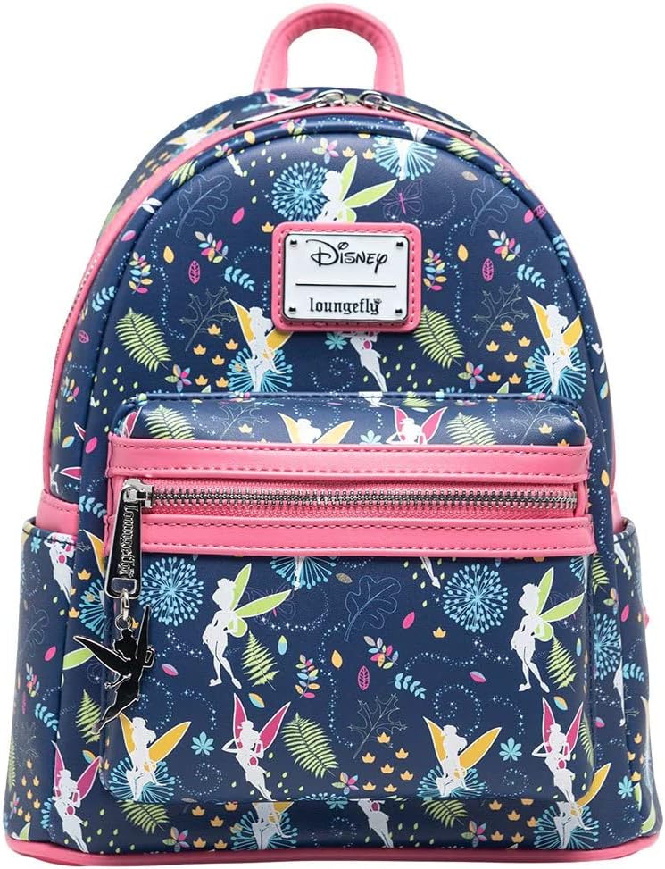 Loungefly Women's Disney Pink Tinkerbell Glow in the Dark Allover Print Backpack