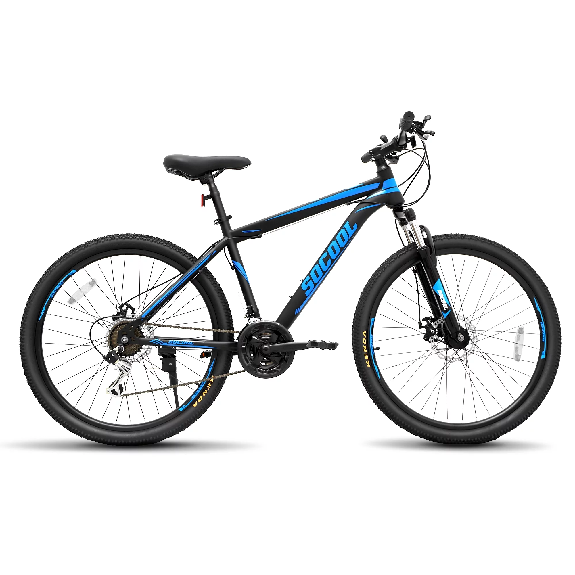 Feildoo 26 inch 21-Speed ​​Mountain Bicycle Dual Disc Brakes Mountain Bicycle City Bicycle/CTB Outroad Mountain Bike (Black/Blue)