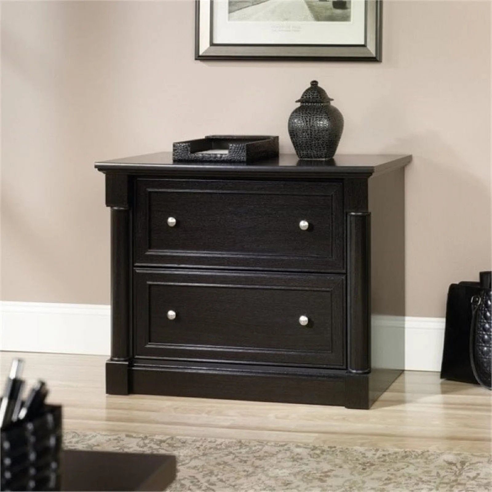 Bowery Hill Executive Wood 2 Drawer Lateral File Cabinet in Wind Oak