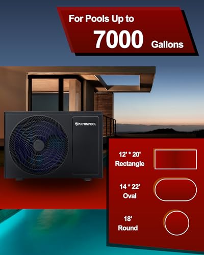 27000BTU Smart Electric Pool Heater for In and Above Ground Pool up to 7,000 Gals, Pool Heat Pump with Schedule Function and Control via APP, Titanium Heat Exchanger, 120V