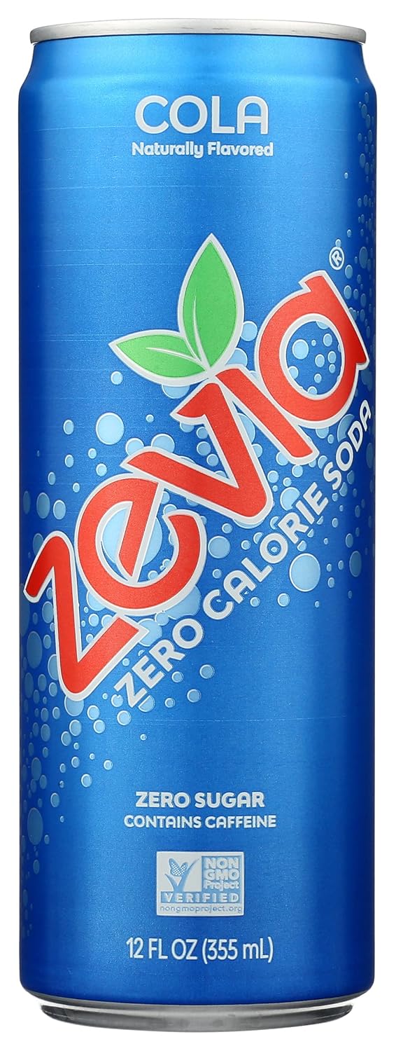 Zevia Zero Calorie Soda, Cola, Non-GMO, 12 Fl Oz (Pack of 12)
