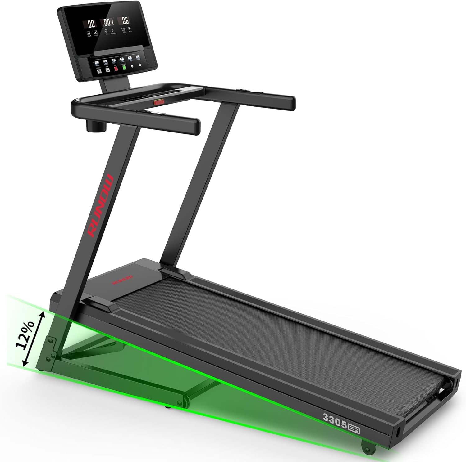 RUNOW Treadmills for Home with 0-12% Auto Incline, Folding Treadmill Perfect for Walking and Running, Built-in Speakers and Customized Programs Bring Superior Training Experience