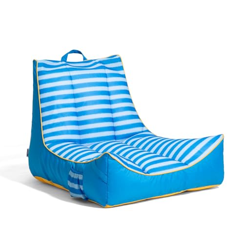 Big Joe Captain's Float No Inflation Needed Pool Lounger, Double Sided Mesh, Quick Draining Fabric