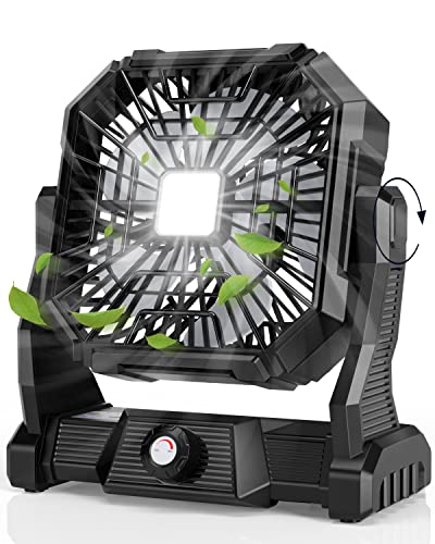 Portable Camping Fan,20000mAh Rechargeable Battery Powered Fan with LED Lantern, USB-C Battery Operated Fans,Ultra Quiet, for Outdoor Indoor Use,Travel, Tent, Beach, Picnic, Barbecue, Fishing, Home
