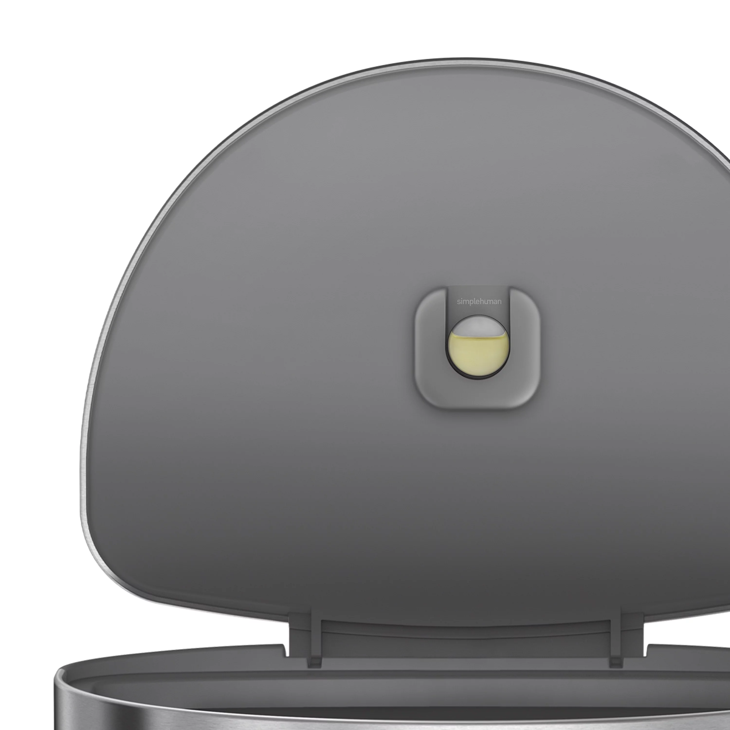 simplehuman 45 Liter / 12 gal Stainless Steel Semi-Round Kitchen Step Trash Can with Soft-Close Lid, Brushed