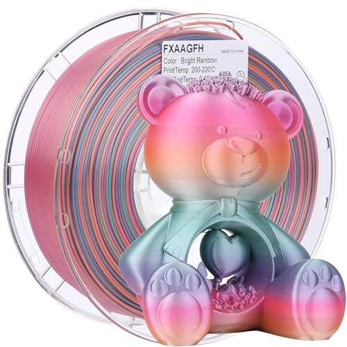Rainbow 3D PLA Printer Filament 1.75 mm, Matte 3 D PLA Printing Print Filament +/-0.03mm, 1kg/2.2lbs