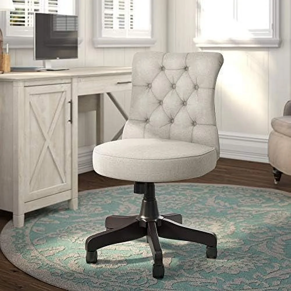 HOOMHIBIU Key West Mid Back Tufted Office Chair  Light Gray Fabric