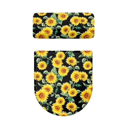 Christmas Bow Bell Toilet Tank Lid Cover and Toilet Seat Lid Cover 2 Pcs Set Toilets Covers with Elastic Cloth Fits Most Toilets Tanks & Lids