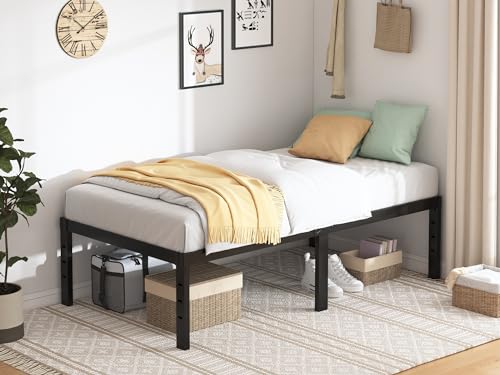 Full Size Bed Frame - 18 in Sturdy Platform Bed Frame Full, Heavy Duty Metal Bed Frame No Box Spring Needed, Quick & Easy Assembly, No Noise, Black