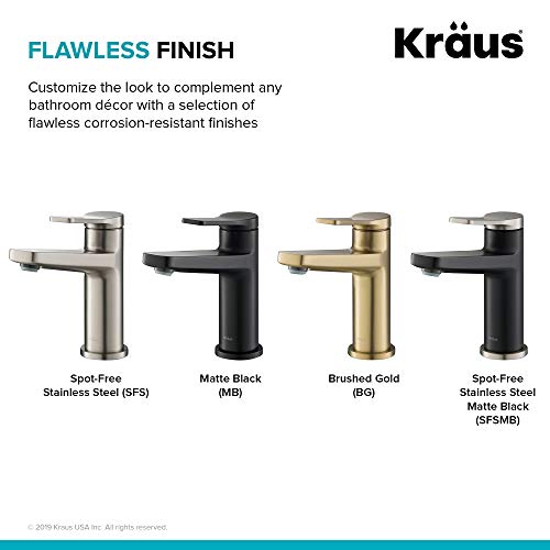 KRAUS Indy Single Handle One Hole Bathroom Sink Faucet in Chrome, KBF-1411CH