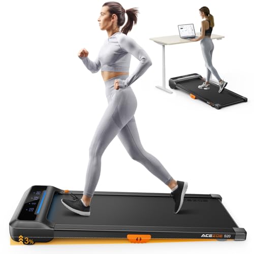 Walking Pad Treadmill with 10% Incline, Under Desk Treadmill, Compact Portable Treadmills for Home Office, 285lbs Capacity, APP/Remote Control, Exercise Anytime, Low-Noise