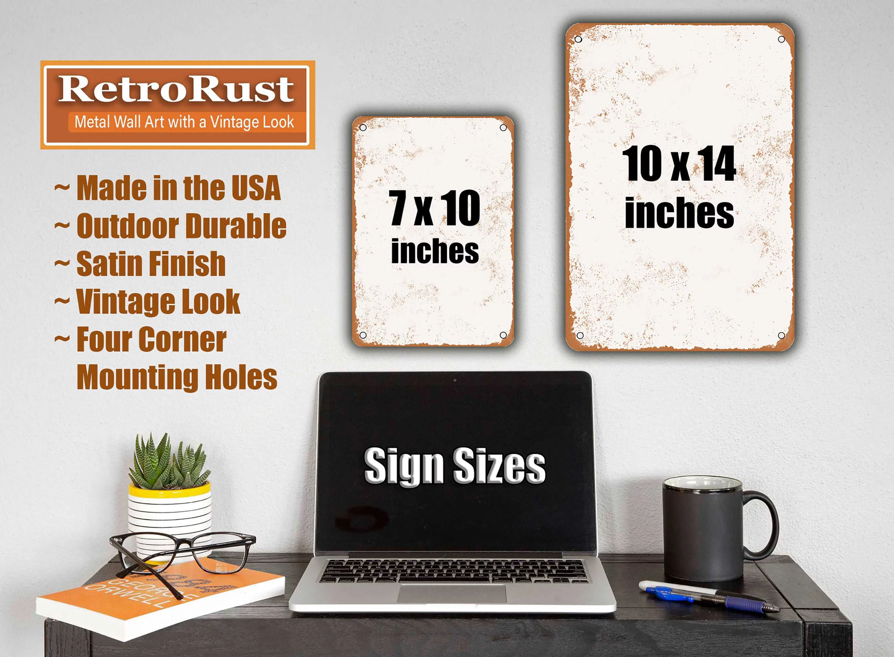 10 x 14 METAL SIGN - Happiness is Homemade - 2 - Vintage Rusty Look