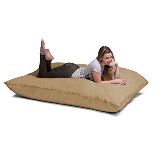 Jaxx Pillow Saxx 5.5-Foot - Huge Bean Bag Floor Pillow and Lounger, Chocolate