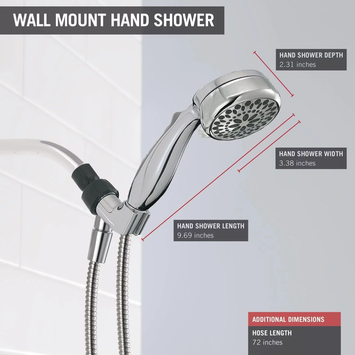 Delta Chrome 7 settings Showerhead 1.75 gpm