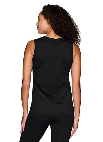 RBX Active Women's Micro Mesh Workout Tank, Sporty Seamed Quick Drying Crewneck Sleeveless Gym Shirt for Women
