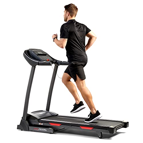 Sunny Health & Fitness Premium Folding Incline Treadmill with Pulse Sensors, One-Touch Speed Buttons, Shock Absorption, Optional Bluetooth with Exclusive SunnyFit App