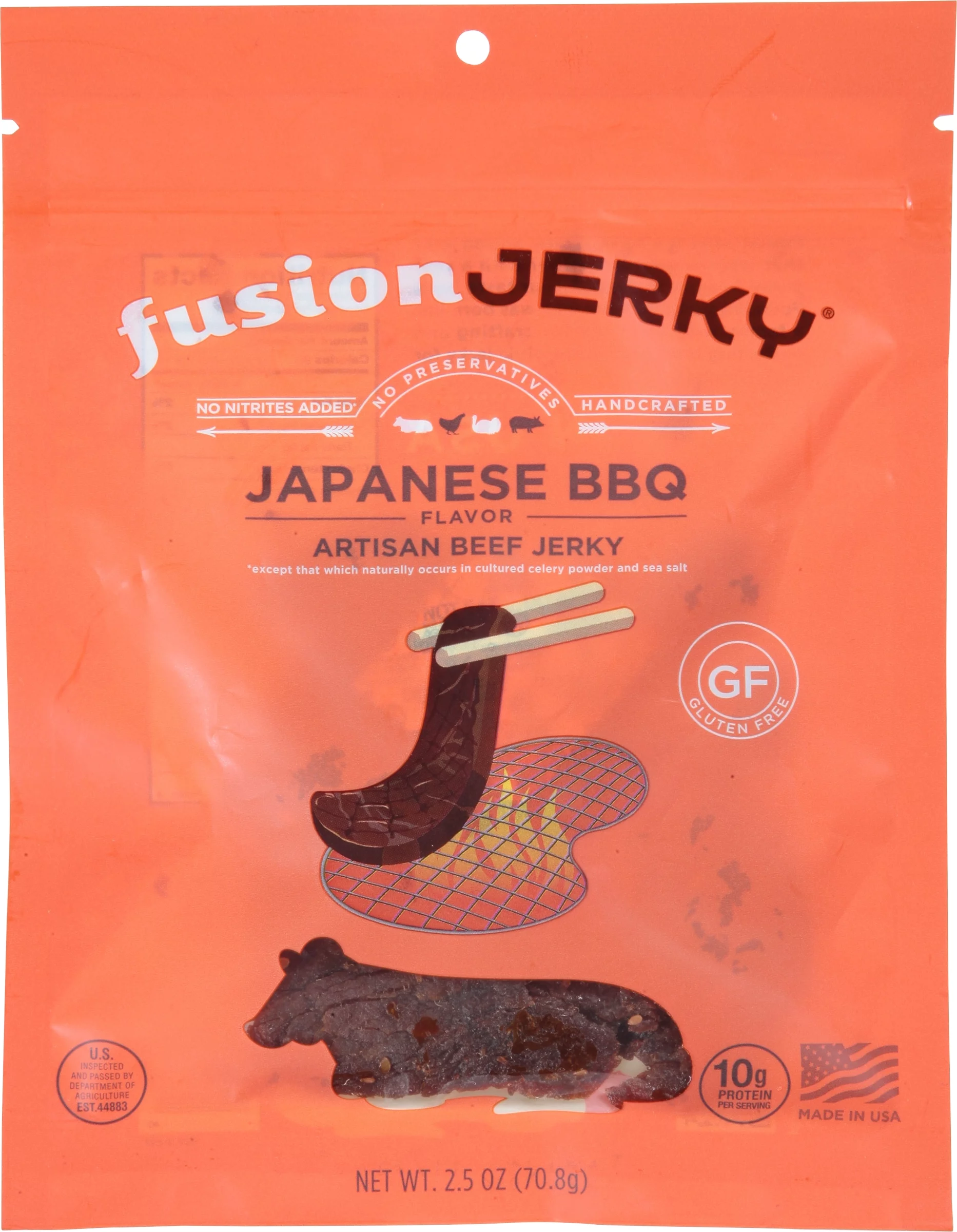 FUSION JERKY JERKY BEEF JAPANESE BBQ 2.5 OZ - Pack of 8