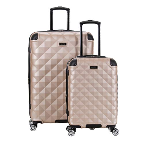 Kenneth Cole REACTION Diamond Tower Collection Lightweight Hardside Expandable 8-Wheel Spinner Travel Luggage, Black, 20-Inch Carry On