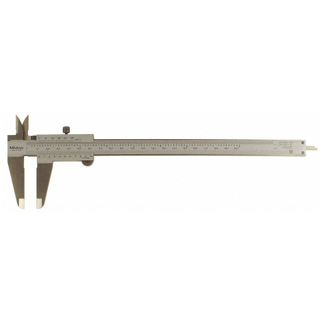 Mitutoyo 530-118 Vernier Caliper,Lock Screw,0-8 in