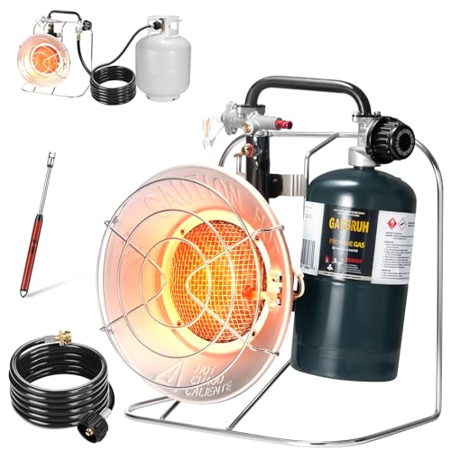 Multi-Use Portable Propane Heater/Cooker,18,000 BTU Propane Tent Heater include 8.8 FT Hose for Patio, Camping, Hunting, Fishing(Fuel not included)