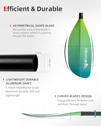 Abahub Adjustable Kayak Paddle 210-230 cm/ 230-250 cm Floating Kayaking Oars Boating Oars Canoeing Oars Black