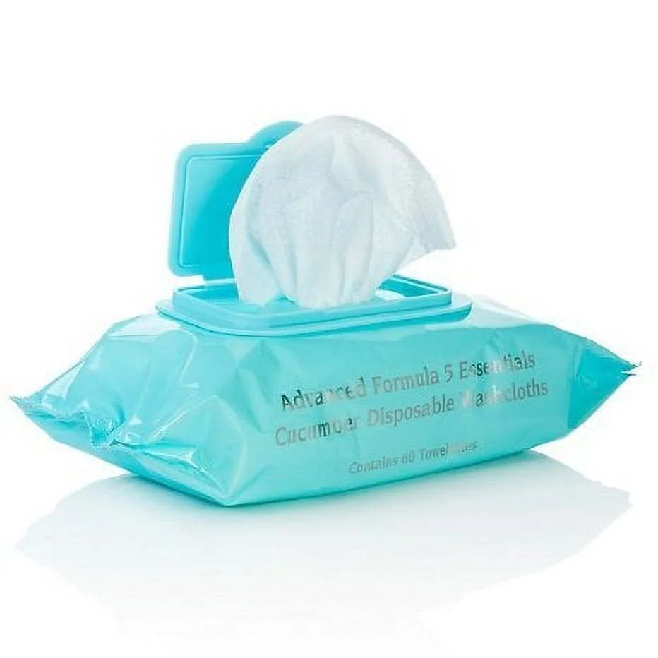 Signature Club a Advanced Formula 5 Essentials Cucumber Disposable Washcloths Contains 60 Towelettes