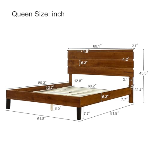 Farmhouse Full Size Bed Frame w/ 45.5