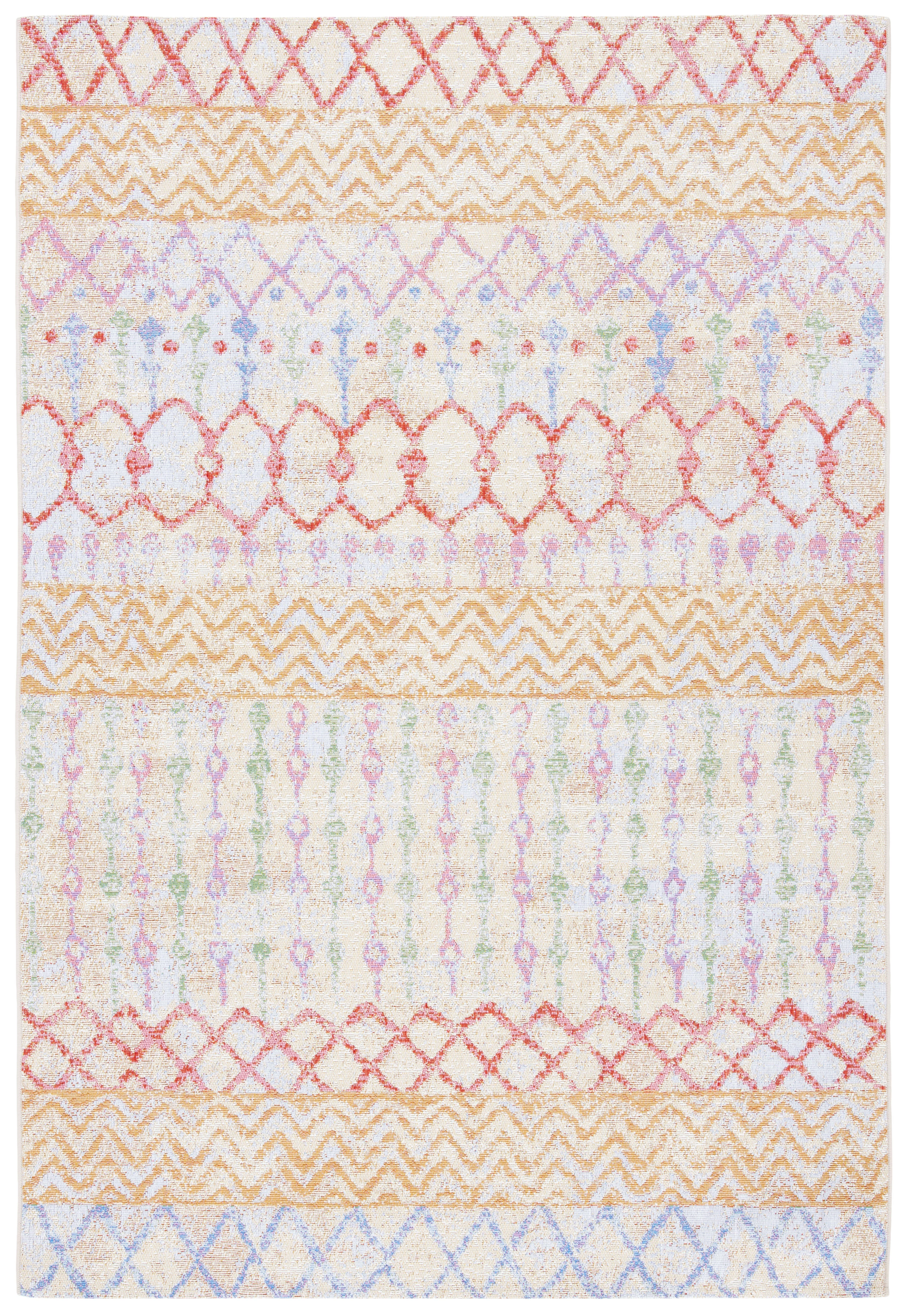 Safavieh Summer Samia Outdoor Geometric Distressed Area Rug, Gold/Blue, 8' x 10'5