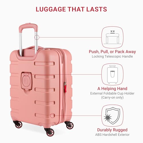 SwissGear 7366 Hardside Expandable Luggage with Spinner Wheels, White, Carry-On 19-Inch