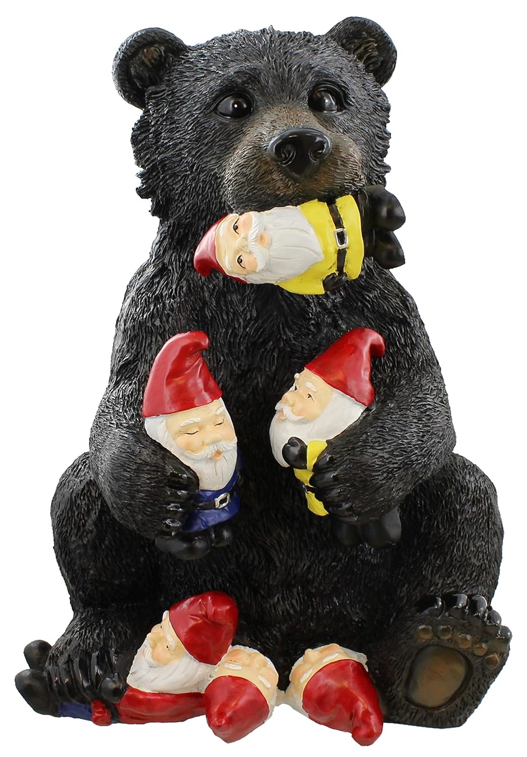 Jumbo Black Bear/Garden Gnome Statue - Lawn Patio Art Sculpture