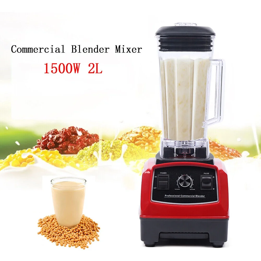 Miumaeov 2L 1500W Professional Blender Heavy Duty Commercial Countertop Smoothie Maker Mixer Juicer