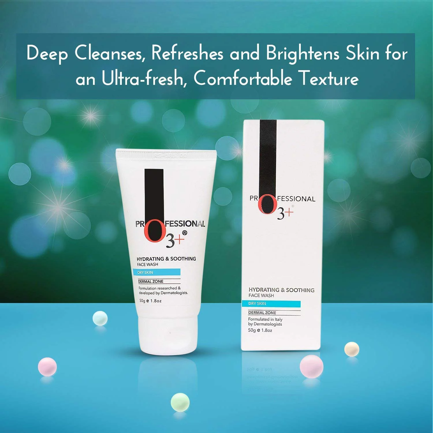 O3+ Hydrating & Soothing Face Wash with Aloe Vera and Cucumber Extracts, 50g