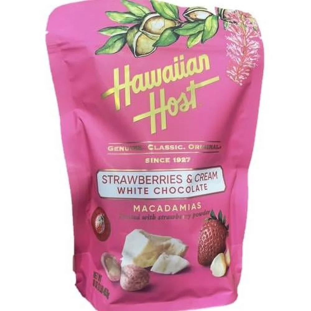 Hawaiian Host Strawberry And Cream Macadamias Chocolate 16 Oz (Pack Of 1)