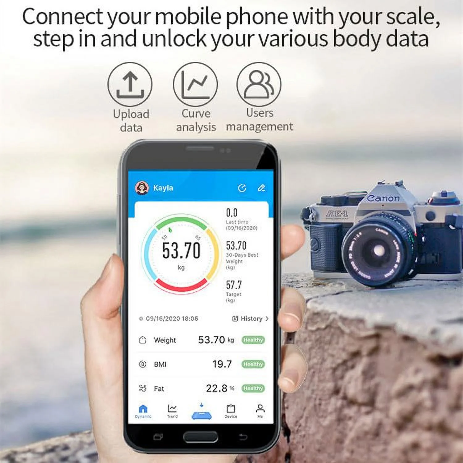 SUNPAUTO Bluetooth Body Fat Scale, Smart Digital Weighing Scale for Body Composition Analyzer with Smart phone App in Pink