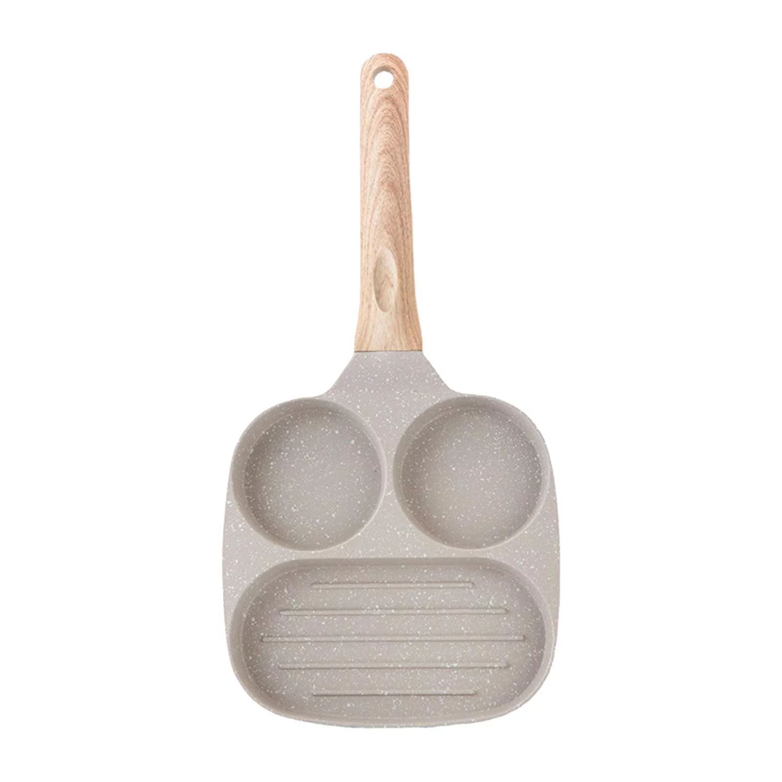 non sticky Divided Frying Grill Pan ,Ergonomic Handle, Sectional Skillet Fried pan, Durable Egg Frying Pan, for Pancake Camping Plett Cookware