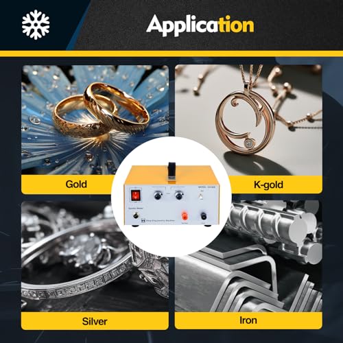 600W Electric Jewelry Spot Welder, Gold Silver Platinum Spot Welding Machine Pulse Sparkle Spot Welder, Jewelry Welder Kit with Foot Switch, Welding Thickness 0.5-1.5mm, 10.03*9.84*5.11Inch